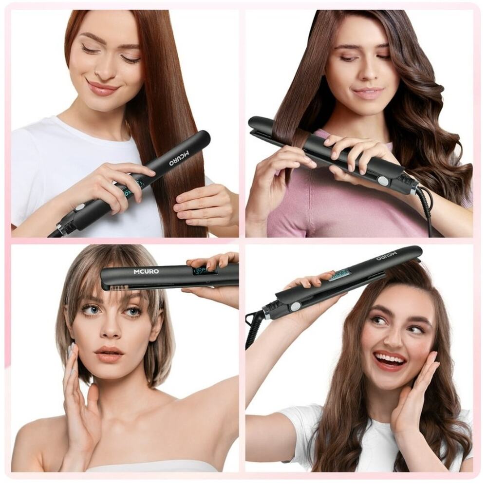 MCURO 1 inch Hair Straightener, Flat Iron for Hair Infused with Keratin, Dual... - Picture 6 of 9